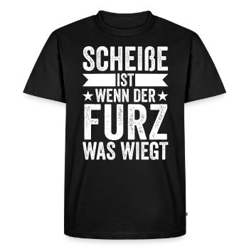 Shit Is When The Fart Weighs What - Men's Premium Organic T-Shirt - black - Front - Nico (187cm)