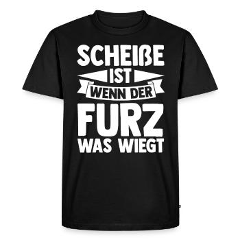 Shit Is When The Fart Weighs What - Men's Premium Organic T-Shirt - black - Front - Nico (187cm)