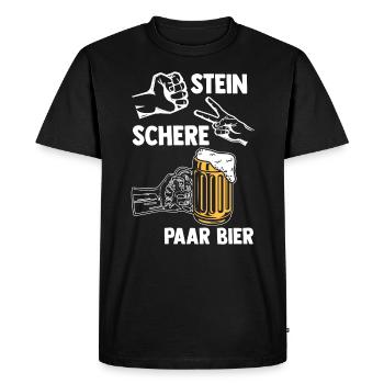 Stone Scissors Couple Beer - Men's Premium Organic T-Shirt - black - Front - Nico (187cm)