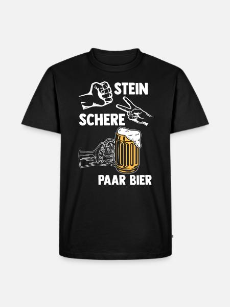 Stone Scissors Couple Beer - Men's Premium Organic T-Shirt - black