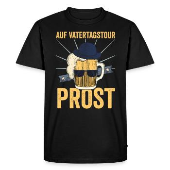Papa Bière Père Fête des Pères - T-shirt Premium bio Homme - noir - Devant - Nico (187cm)
