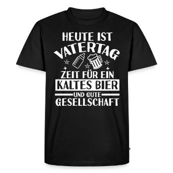 Papa Bière Père Fête des Pères - T-shirt Premium bio Homme - noir - Devant - Nico (187cm)