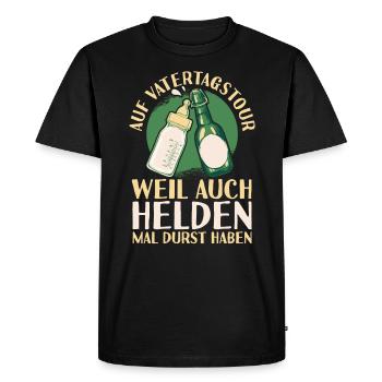 Papa Père Fête des Pères - T-shirt Premium bio Homme - noir - Devant - Nico (187cm)