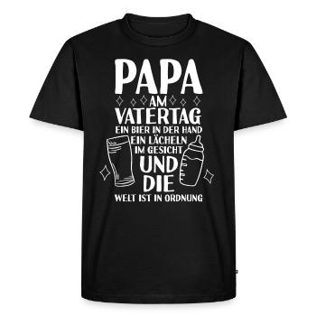 Dad Beer Father Father's Day - Men's Premium Organic T-Shirt - black - Front - Nico (187cm)