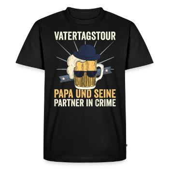 Papa Père Fête des Pères - T-shirt Premium bio Homme - noir - Devant - Nico (187cm)