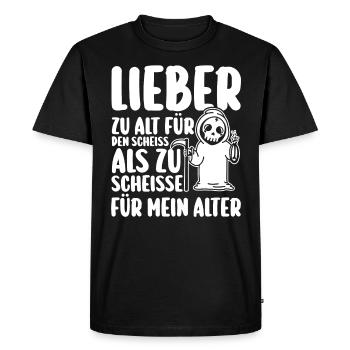 Chat trop vieux pour cette merde - T-shirt Premium bio Homme - noir - Devant - Nico (187cm)