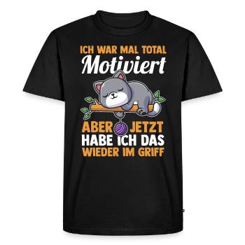 J’avais l’habitude d’être des chats totalement motivés - T-shirt Premium bio Homme - noir - Devant - Nico (187cm)