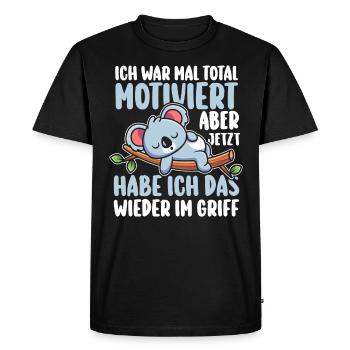 J’avais l’habitude d’être totalement motivé Koala - T-shirt Premium bio Homme - noir - Devant - Nico (187cm)