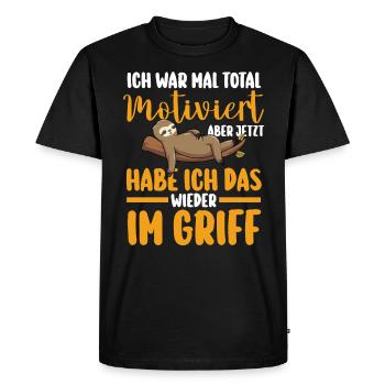 J’avais l’habitude d’être un paresseux totalement motivé - T-shirt Premium bio Homme - noir - Devant - Nico (187cm)