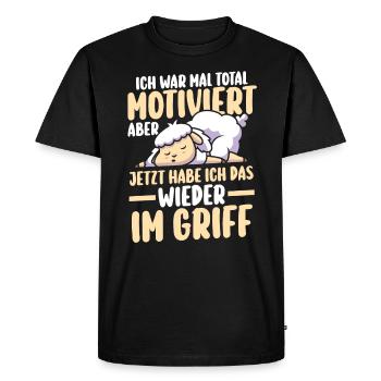 J’avais l’habitude d’être des moutons totalement motivés - T-shirt Premium bio Homme - noir - Devant - Nico (187cm)