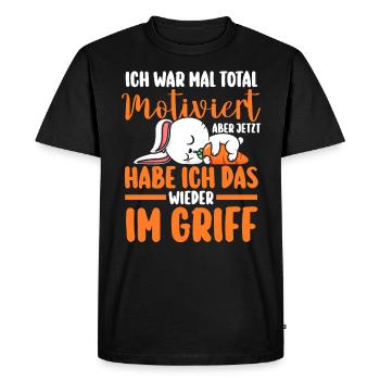 J’avais l’habitude d’être un lapin totalement motivé - T-shirt Premium bio Homme - noir - Devant - Nico (187cm)