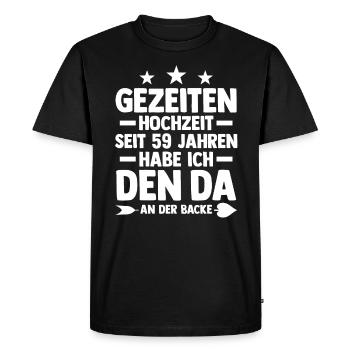 Mariage Mariage de marée 59 ans de mariage - T-shirt Premium bio Homme - noir - Devant - Nico (187cm)