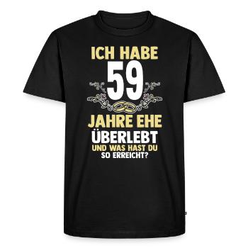 Mariage Mariage de marée 59 ans de mariage - T-shirt Premium bio Homme - noir - Devant - Nico (187cm)