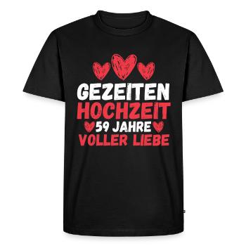 Mariage Mariage de marée 59 ans de mariage - T-shirt Premium bio Homme - noir - Devant - Nico (187cm)