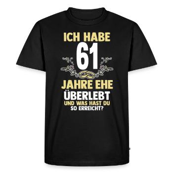 Mariage Ormes Mariage 61 ans Mariage - T-shirt Premium bio Homme - noir - Devant - Nico (187cm)