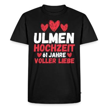 Mariage Ormes Mariage 61 ans Mariage - T-shirt Premium bio Homme - noir - Devant - Nico (187cm)