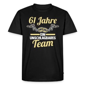 Marriage Elms Wedding 61 Years Married Weddings - Men's Premium Organic T-Shirt - black - Front - Nico (187cm)