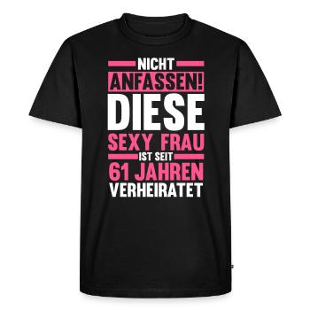 Marriage Elms Wedding 61 Years Married Weddings - Men's Premium Organic T-Shirt - black - Front - Nico (187cm)