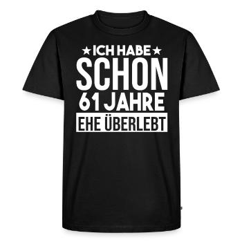 Mariage Ormes Mariage 61 ans Mariage - T-shirt Premium bio Homme - noir - Devant - Nico (187cm)