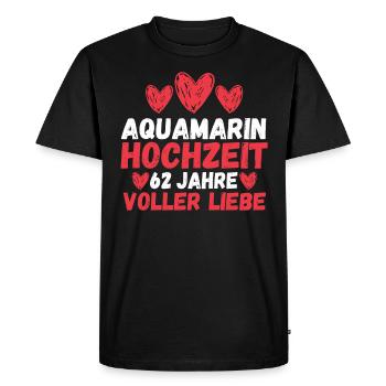 Mariage Aquarium Mariage 62 ans mariage - T-shirt Premium bio Homme - noir - Devant - Nico (187cm)