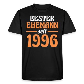 Valentine's Day Best Husband Since 1996 - Men's Premium Organic T-Shirt - black - Front - Nico (187cm)