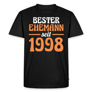 Valentine's Day Best Husband Since 1998 - Men's Premium Organic T-Shirt - black - Front - Nico (187cm)