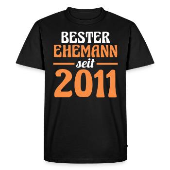 Meilleur mari de la Saint-Valentin depuis 2011 - T-shirt Premium bio Homme - noir - Devant - Nico (187cm)
