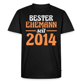 Valentine's Day Best Husband Since 2014 - Men's Premium Organic T-Shirt - black - Front - Nico (187cm)