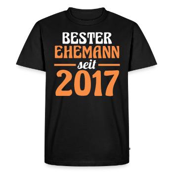 Valentine's Day Best Husband Since 2017 - Men's Premium Organic T-Shirt - black - Front - Nico (187cm)