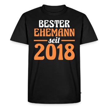 Valentine's Day Best Husband Since 2018 - Men's Premium Organic T-Shirt - black - Front - Nico (187cm)