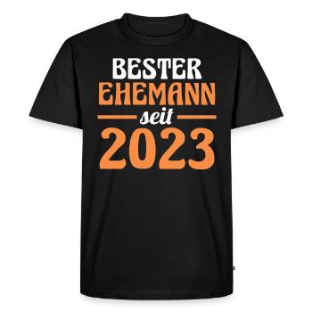 Valentine's Day Best Husband Since 2023 - Men's Premium Organic T-Shirt - black - Front - Nico (187cm)