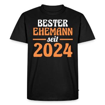 Meilleur mari de la Saint-Valentin depuis 2024 - T-shirt Premium bio Homme - noir - Devant - Nico (187cm)