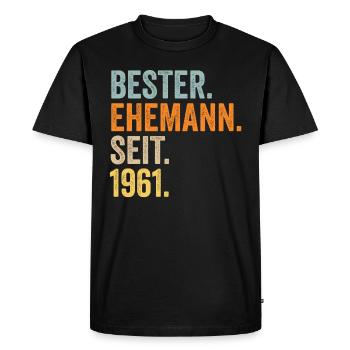 Valentine's Day Best Husband Since 1961 - Men's Premium Organic T-Shirt - black - Front - Nico (187cm)