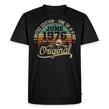 1976 June 1976 original - June 1976 Anniversary - Men's Premium Organic T-Shirt - black - Front - Nico (187cm)