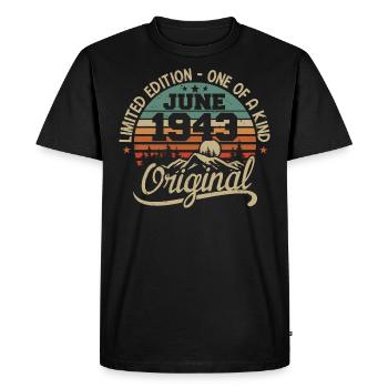 1943 June 1943 original - June 1943 Anniversary - Men's Premium Organic T-Shirt - black - Front - Nico (187cm)