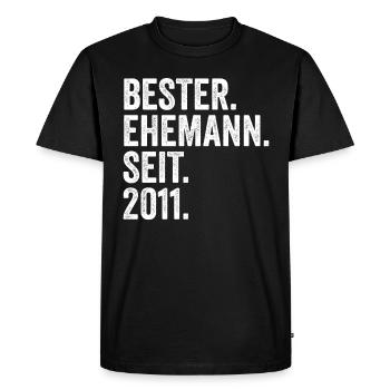 Meilleur mari de la Saint-Valentin depuis 2011 - T-shirt Premium bio Homme - noir - Devant - Nico (187cm)