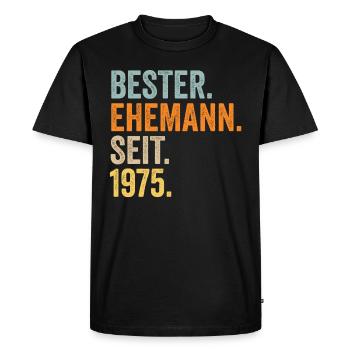 Valentine's Day Best Husband Since 1975 - Men's Premium Organic T-Shirt - black - Front - Nico (187cm)