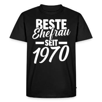 Valentine's Day Best Wife Since 1970 - Men's Premium Organic T-Shirt - black - Front - Nico (187cm)