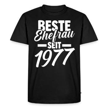 Meilleure épouse de la Saint-Valentin depuis 1977 - T-shirt Premium bio Homme - noir - Devant - Nico (187cm)