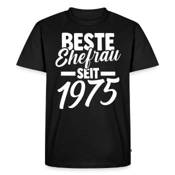 Meilleure épouse de la Saint-Valentin depuis 1975 - T-shirt Premium bio Homme - noir - Devant - Nico (187cm)