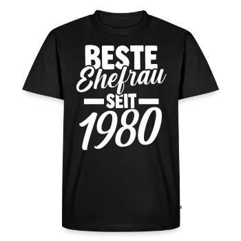 Valentine's Day Best Wife Since 1980 - Men's Premium Organic T-Shirt - black - Front - Nico (187cm)