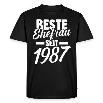 Valentine's Day Best Wife Since 1987 - Men's Premium Organic T-Shirt - black - Front - Nico (187cm)