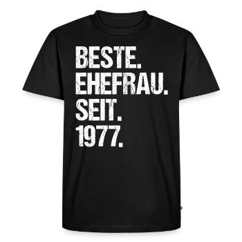 Meilleure épouse de la Saint-Valentin depuis 1977 - T-shirt Premium bio Homme - noir - Devant - Nico (187cm)