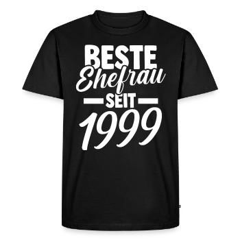Valentine's Day Best Wife Since 1999 - Men's Premium Organic T-Shirt - black - Front - Nico (187cm)