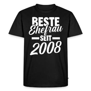 Valentine's Day Best Wife Since 2008 - Men's Premium Organic T-Shirt - black - Front - Nico (187cm)