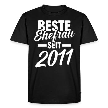 Meilleure épouse de la Saint-Valentin depuis 2011 - T-shirt Premium bio Homme - noir - Devant - Nico (187cm)