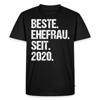 Meilleure épouse de la Saint-Valentin depuis 2020 - T-shirt Premium bio Homme - noir - Devant - Nico (187cm)