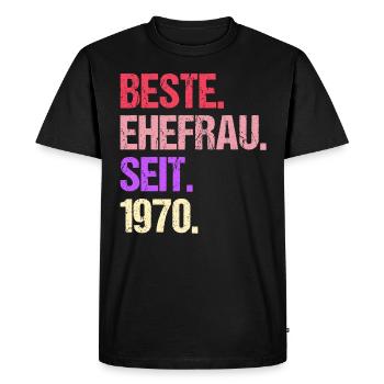 Valentine's Day Best Wife Since 1970 - Men's Premium Organic T-Shirt - black - Front - Nico (187cm)