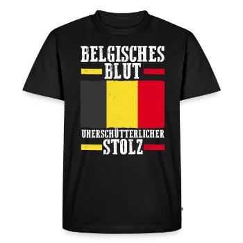Belge Belgique - T-shirt Premium bio Homme - noir - Devant - Nico (187cm)
