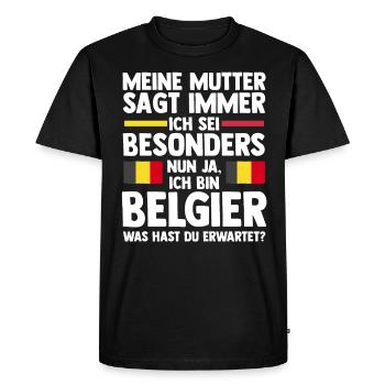 Belge Belgique - T-shirt Premium bio Homme - noir - Devant - Nico (187cm)